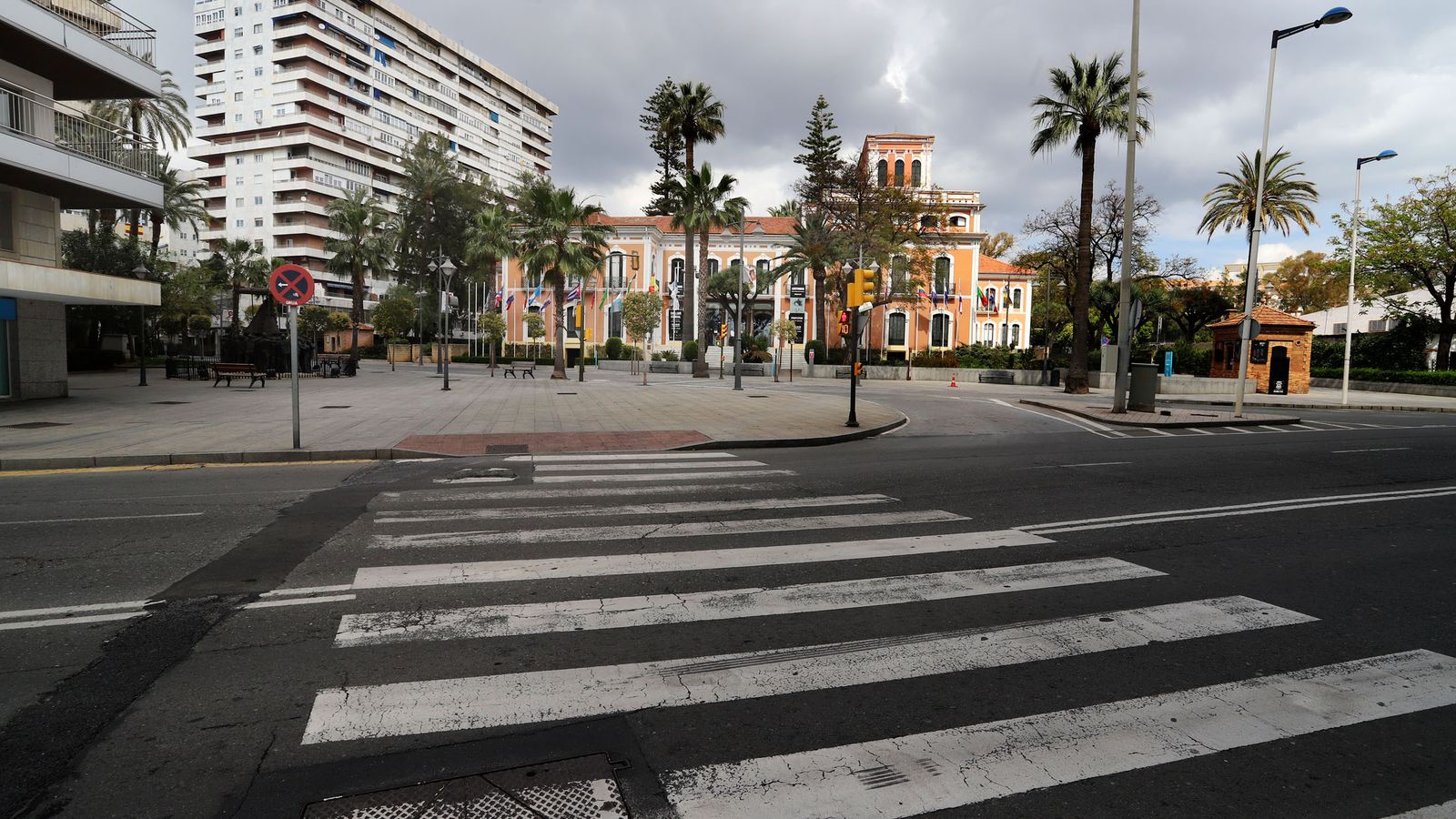 Inmediaciones de la Casa Colón en la capital onubense un día de la pasada semana.