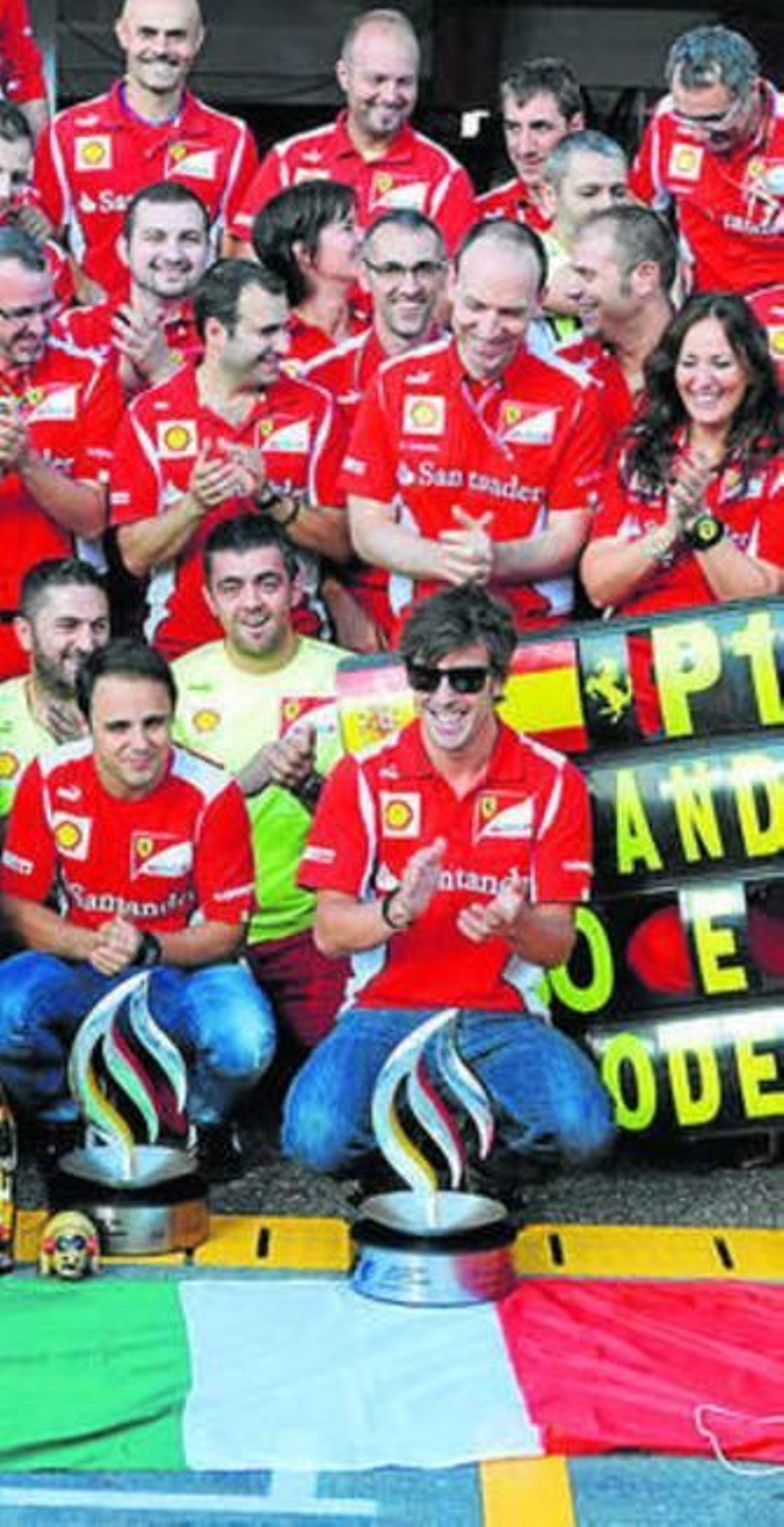 El equipo Ferrari, en Hockenheim.