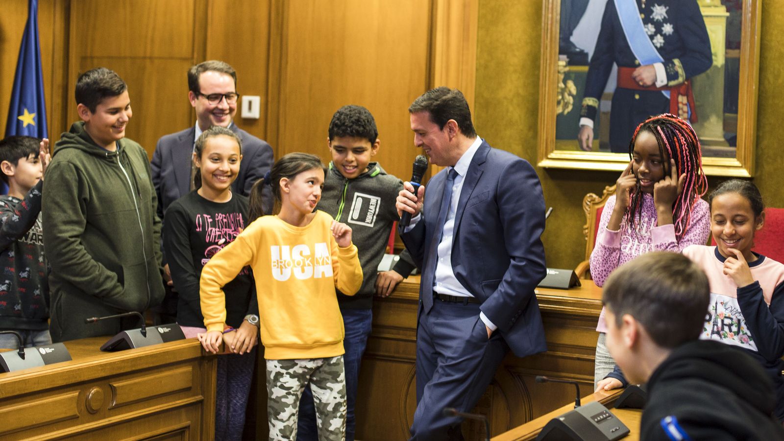 Los pequeños se entrevistaron con el presidente.