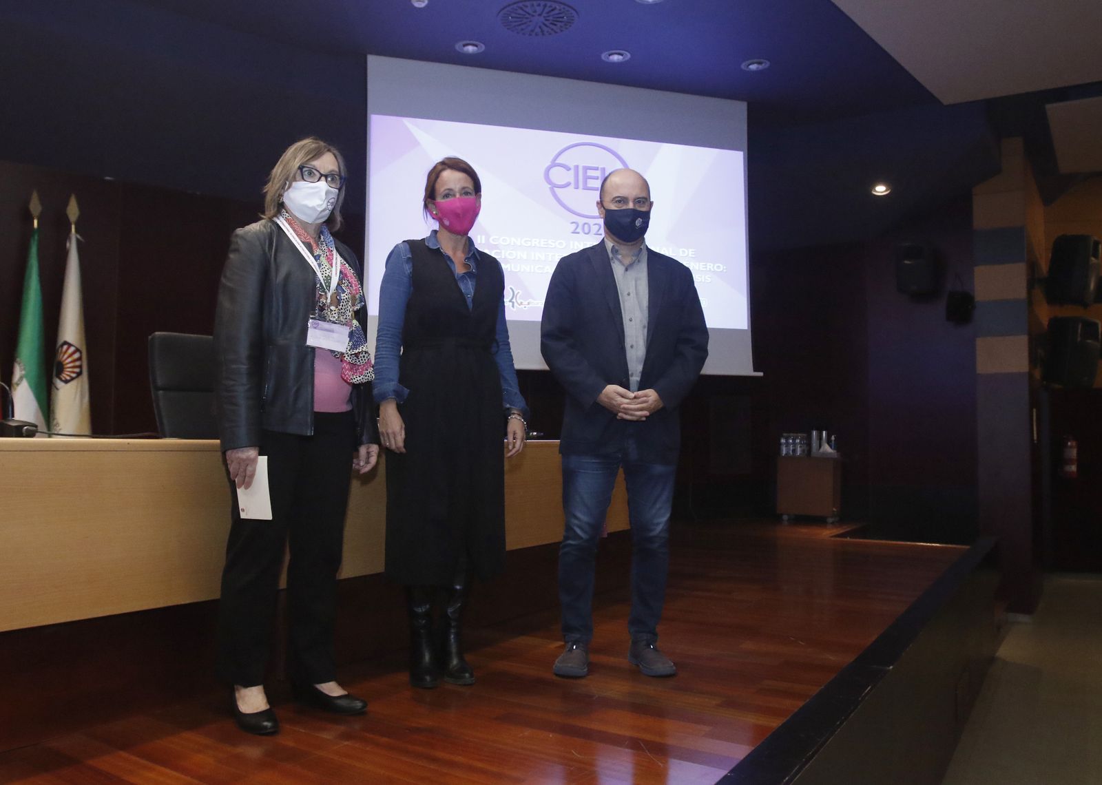 Mercedes Osuna, Marian Aguilar y Luis Medina, en la presentación de la cita.
