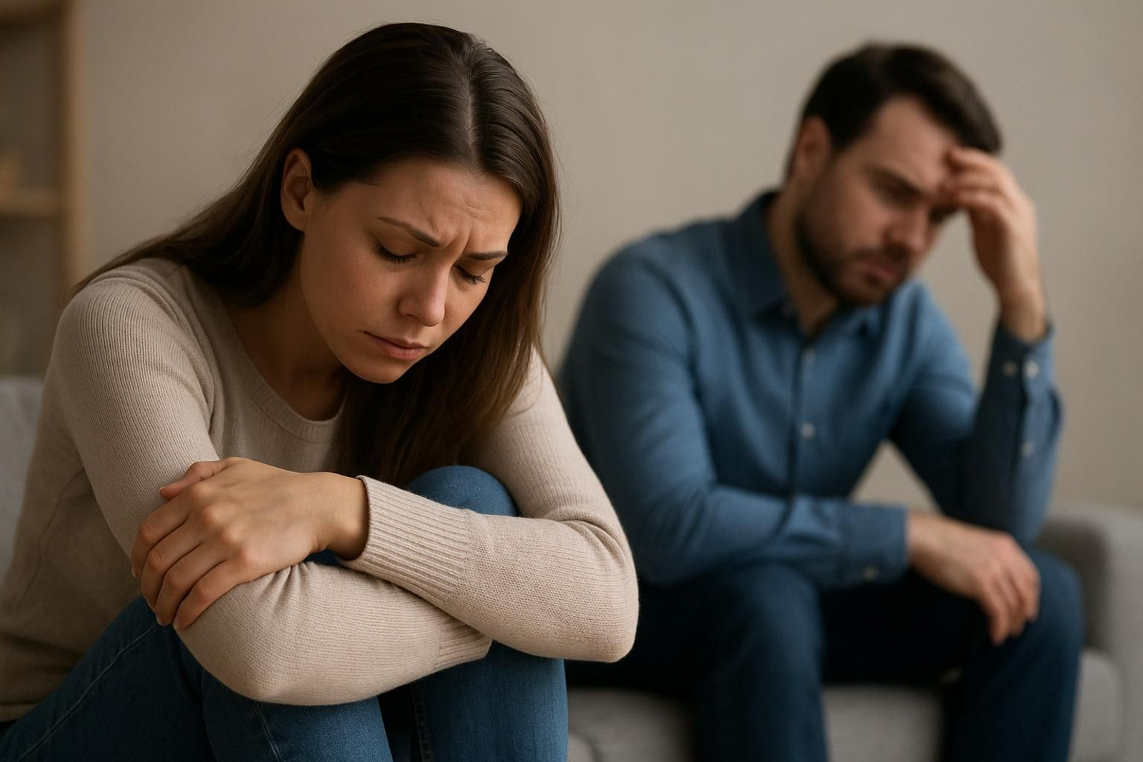 Una pareja durante un momento de crisis.