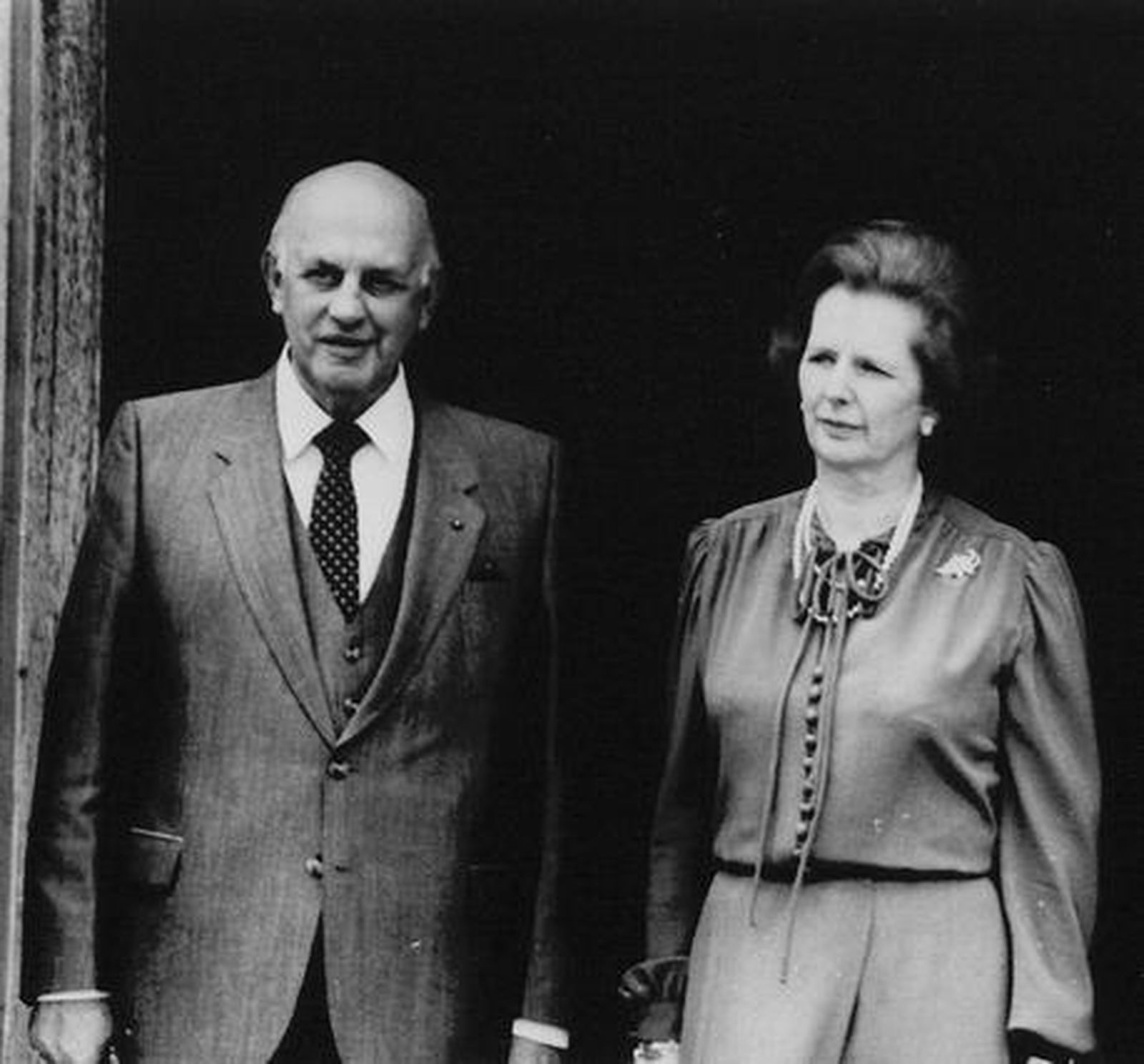 Margaret Thatcher, con el ex primer ministro sudafricano Pieter Willem Botha en 1984.

Foto: EFE