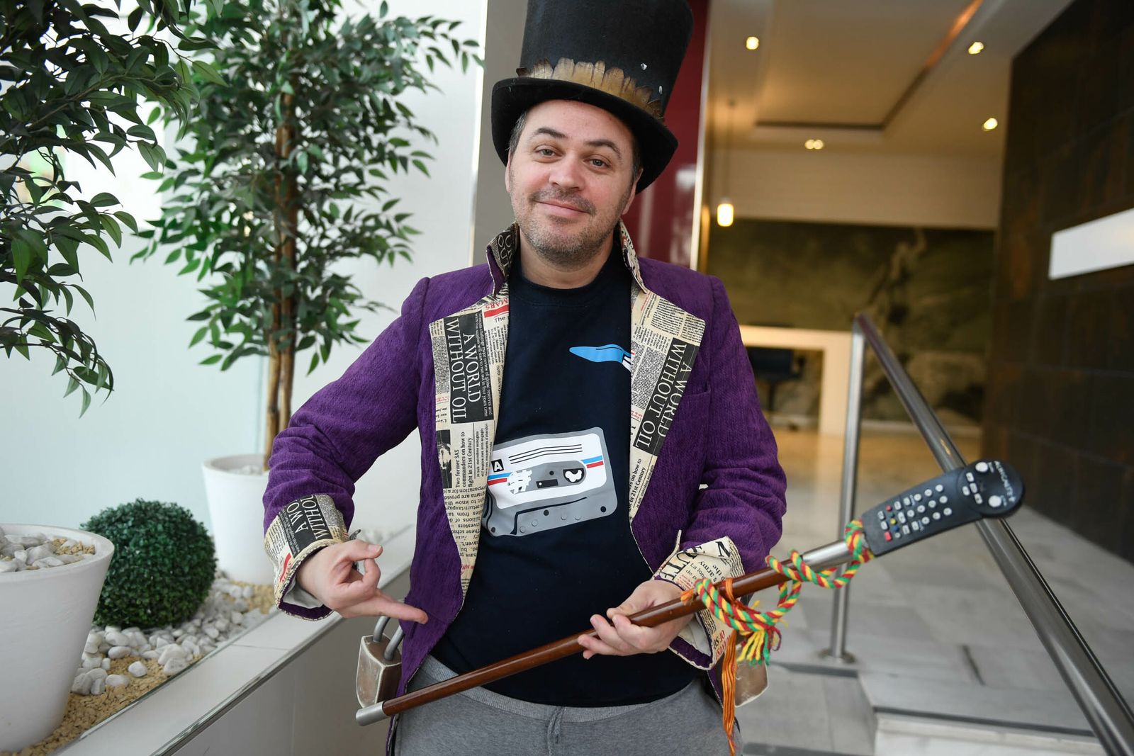 El cuartetero 'Chicho' , con pose de alcalde gaditano.