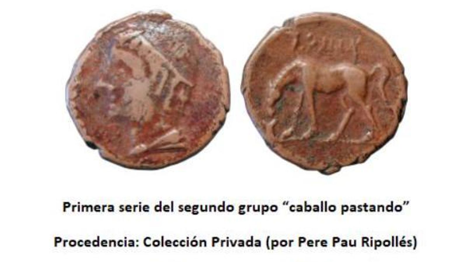 Primera serie del segundo grupo “caballo pastando”. Procedencia: Colección Privada (por Pere Pau Ripollés). Primera serie del segundo grupo “caballo pastando”. Procedencia: Colección Privada (por Pere Pau Ripollés).