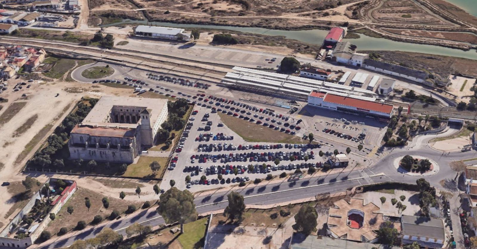 Una vista aerea de la estación de El Puerto.