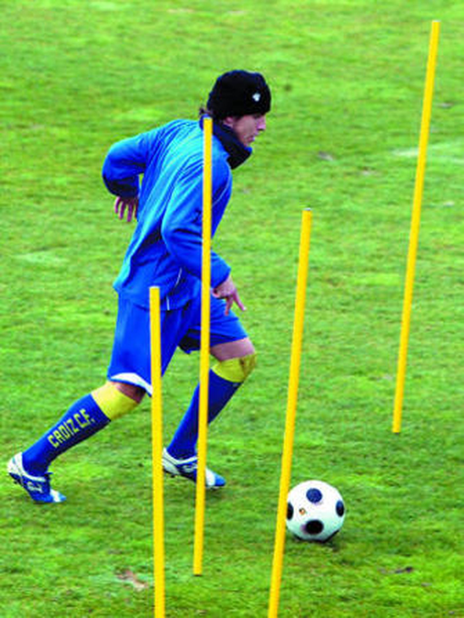 Fran Cortés, en un entrenamiento en El Rosal.
