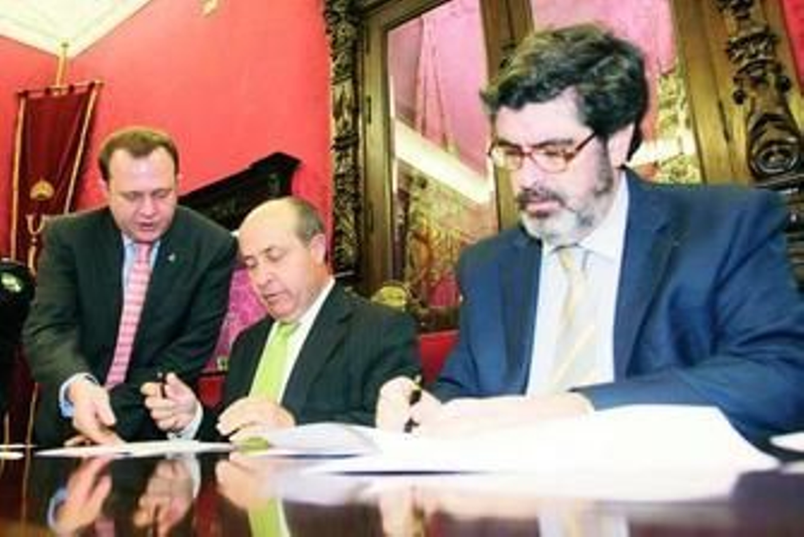 Eduardo Moral, Torres Hurtado y Salvador Esteban de la SGAE.