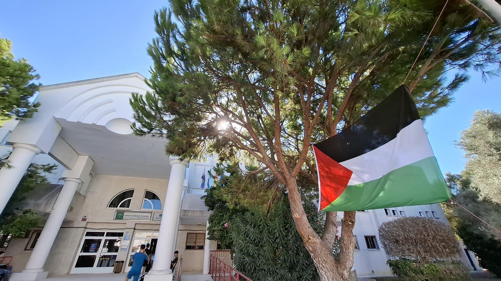 Bandera de Palestina en el IES Manuel de Falla