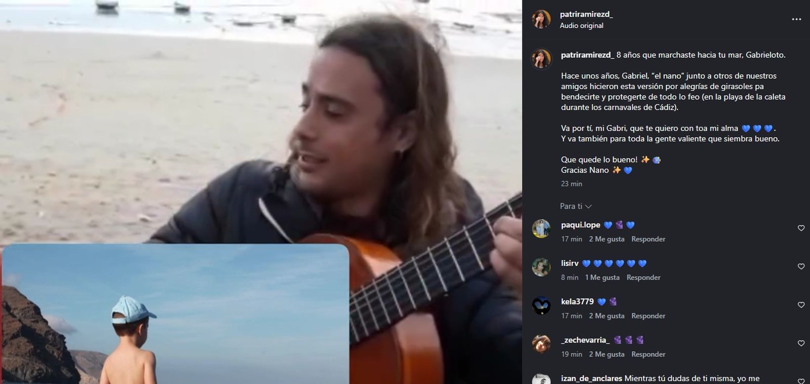 Publicación realizada en Instagram por Patricia Ramírez.