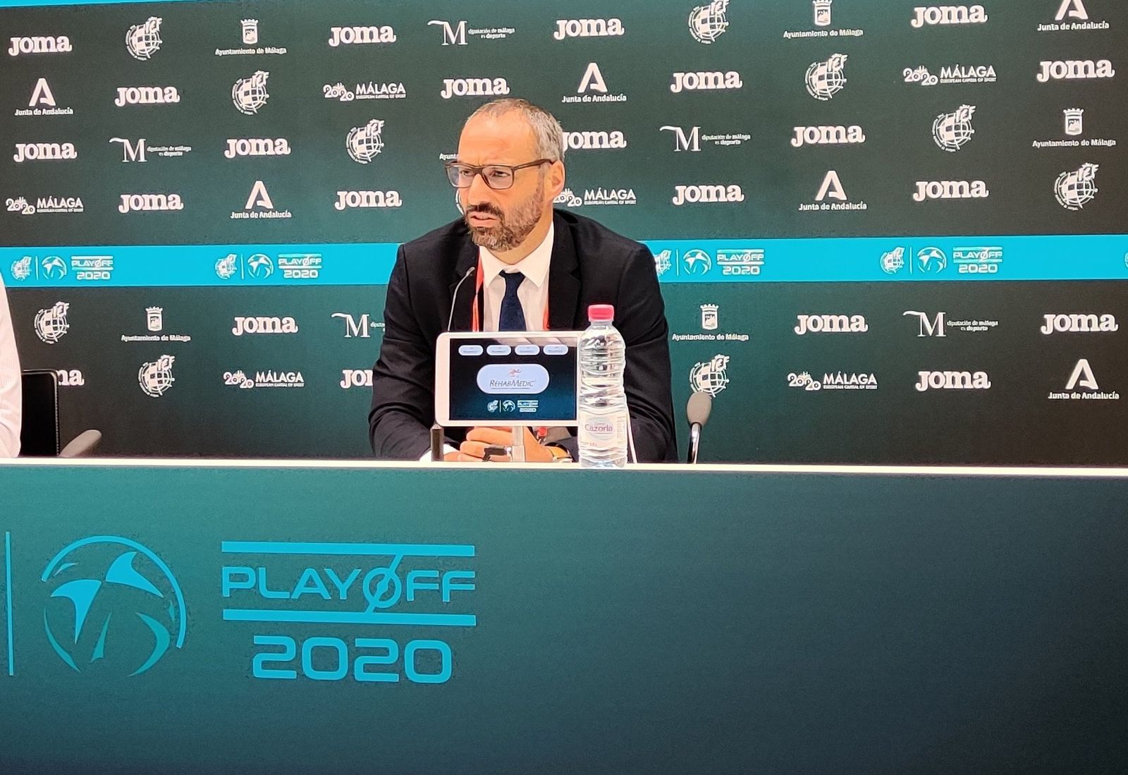 Antonio Vadillo, en la rueda de prensa tras el partido contra el Movistar Inter.