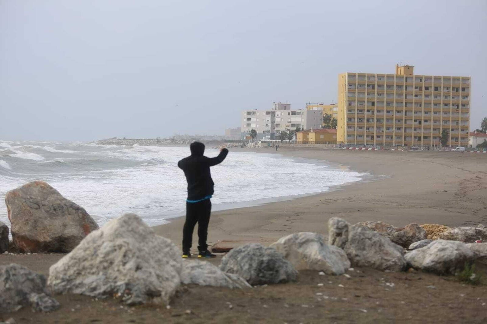 El temporal de lluvia y viento en Málaga