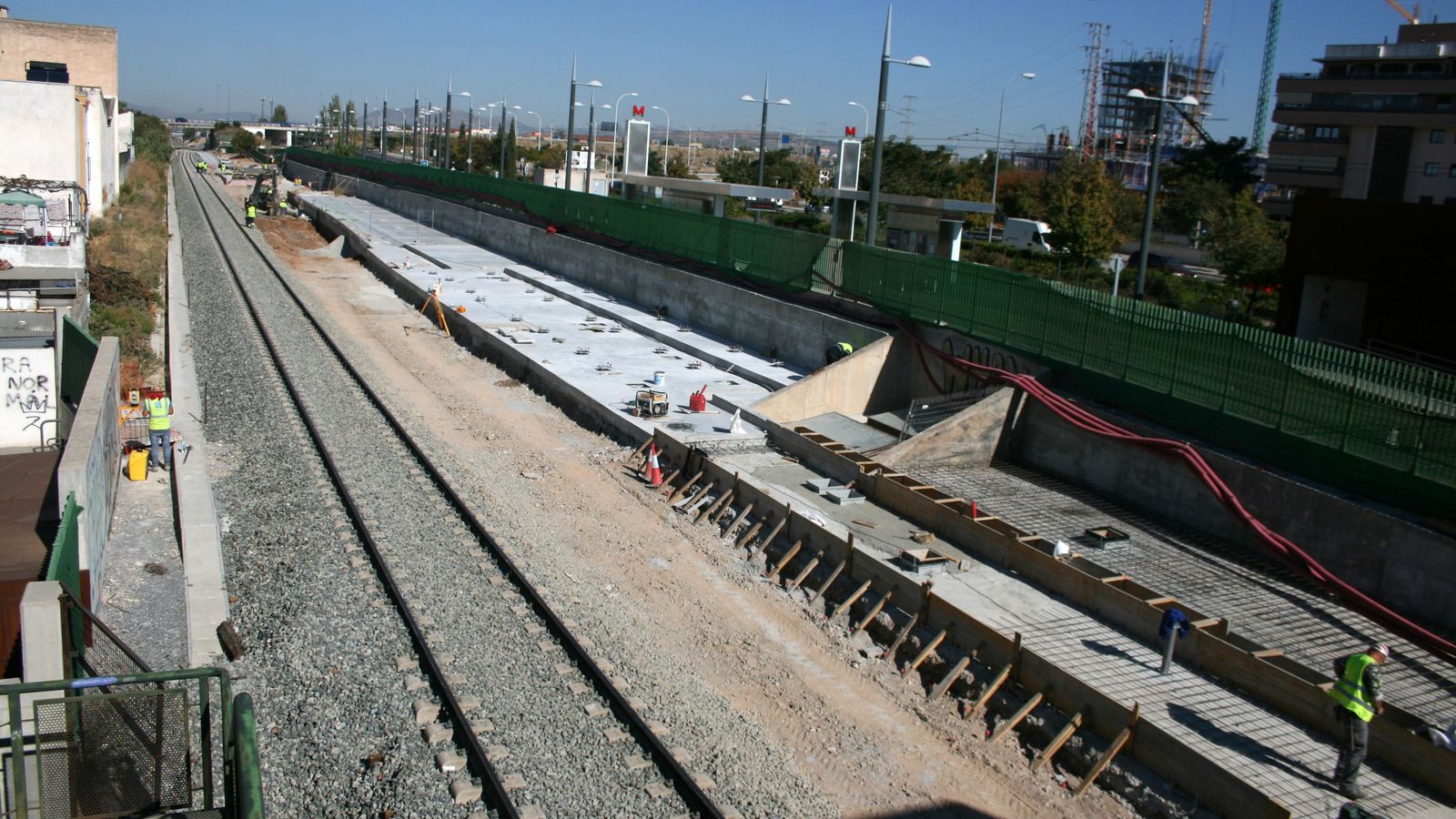 Obras del cambiador de ancho ferroviario de Granada que servirá para trenes de pasajeros con Almería, pero no mercancías