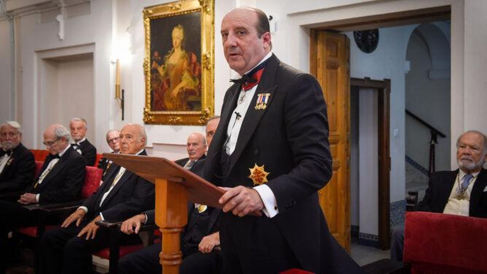 Joaquín Moeckel, en el acto de recepción como miembro de honor de la Fundación de la Real Academia de Medicina y Cirugía de Sevilla.