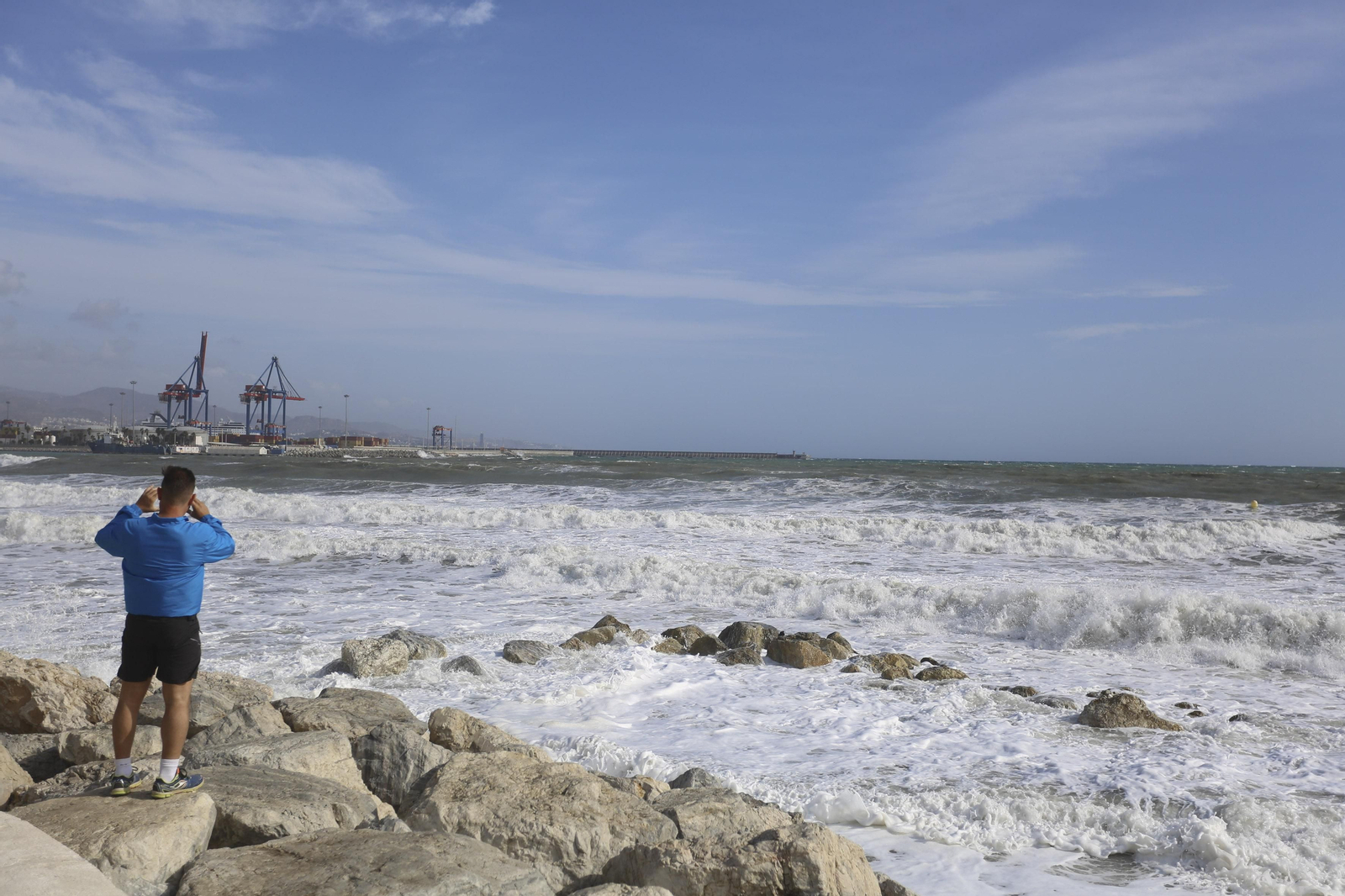 Fotos del temporal de levante en la costa de Málaga