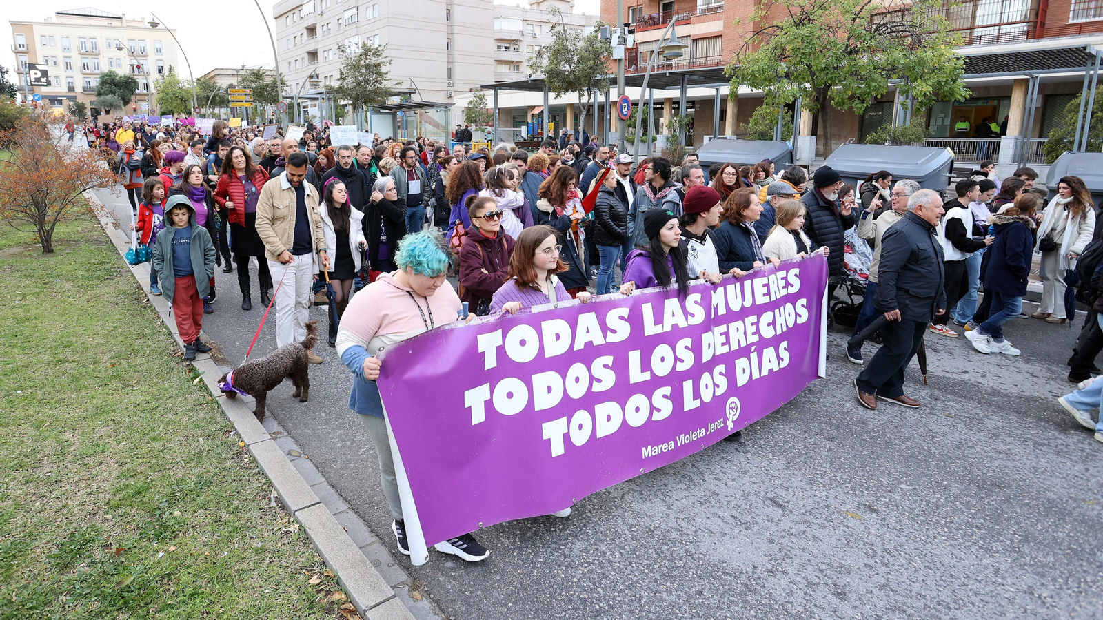 Manifestación 8M en Jerez, el año pasado.