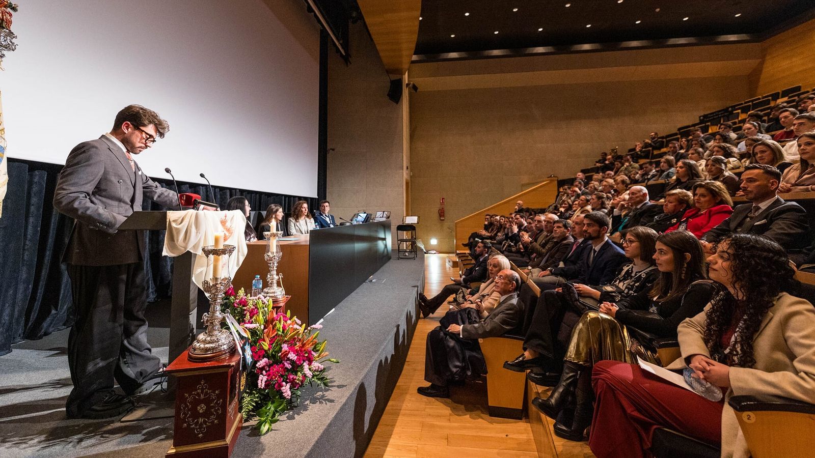 Uno de los actos cofrades del pasado fin de semana, el Pregón de la Juventud.