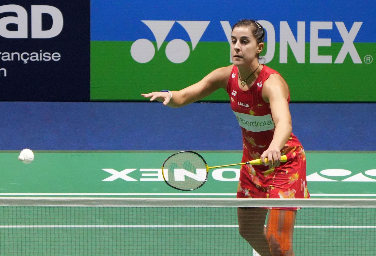 Carolina Marín durante un partido.