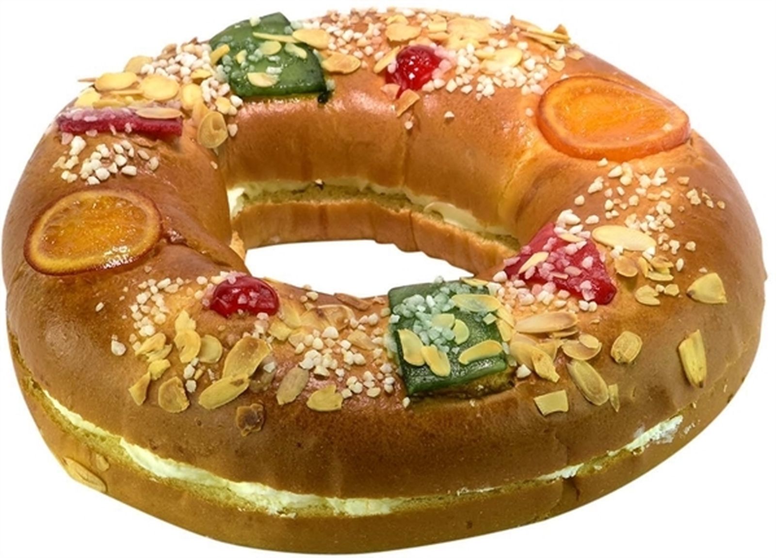 Roscón de Reyes de Eroski relleno de nata, el mejor valorado de los roscones de supermercado.