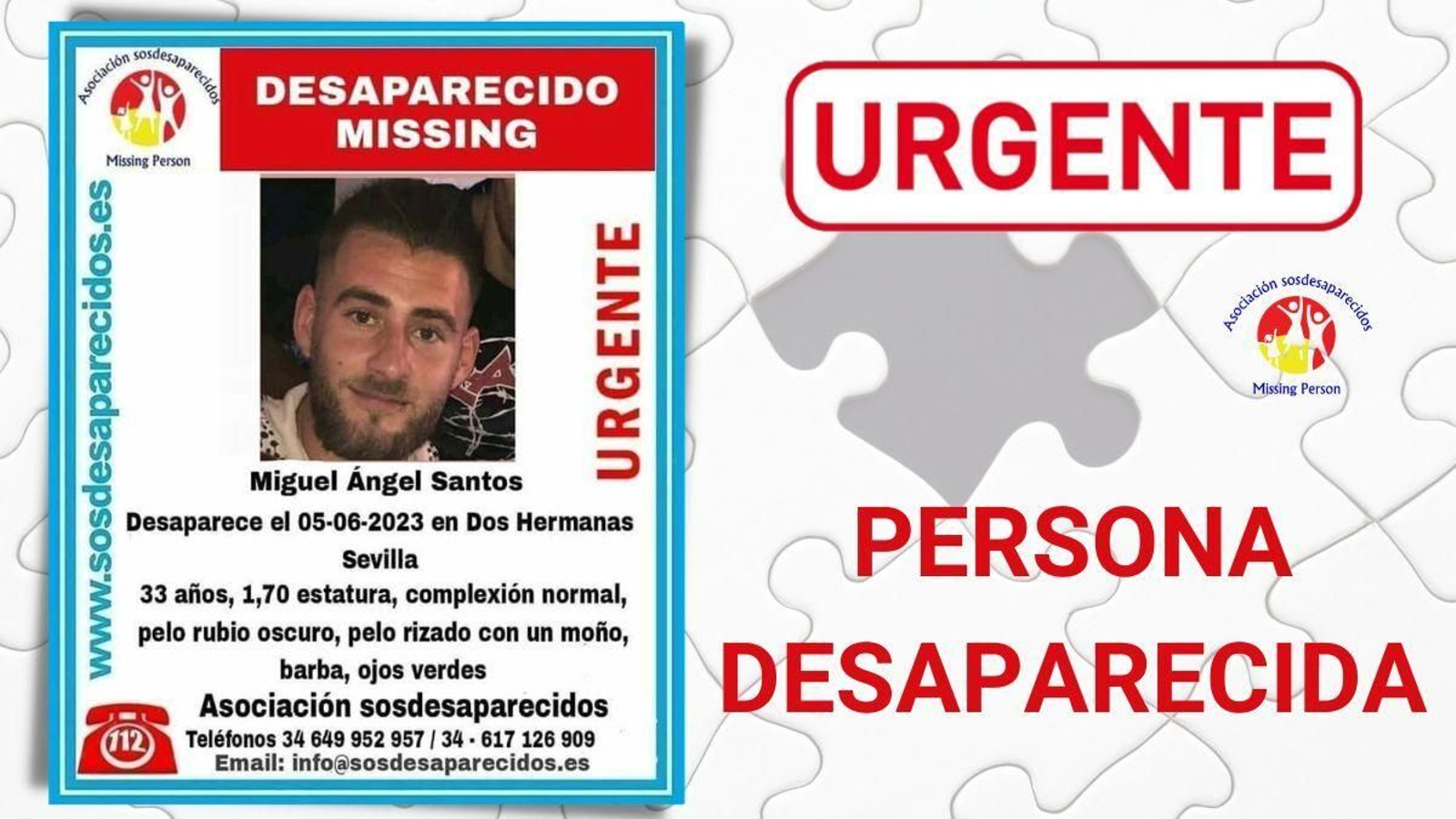 Piden ayuda para dar con Miguel Ángel, desaparecido del hospital de Valme hace medio mes