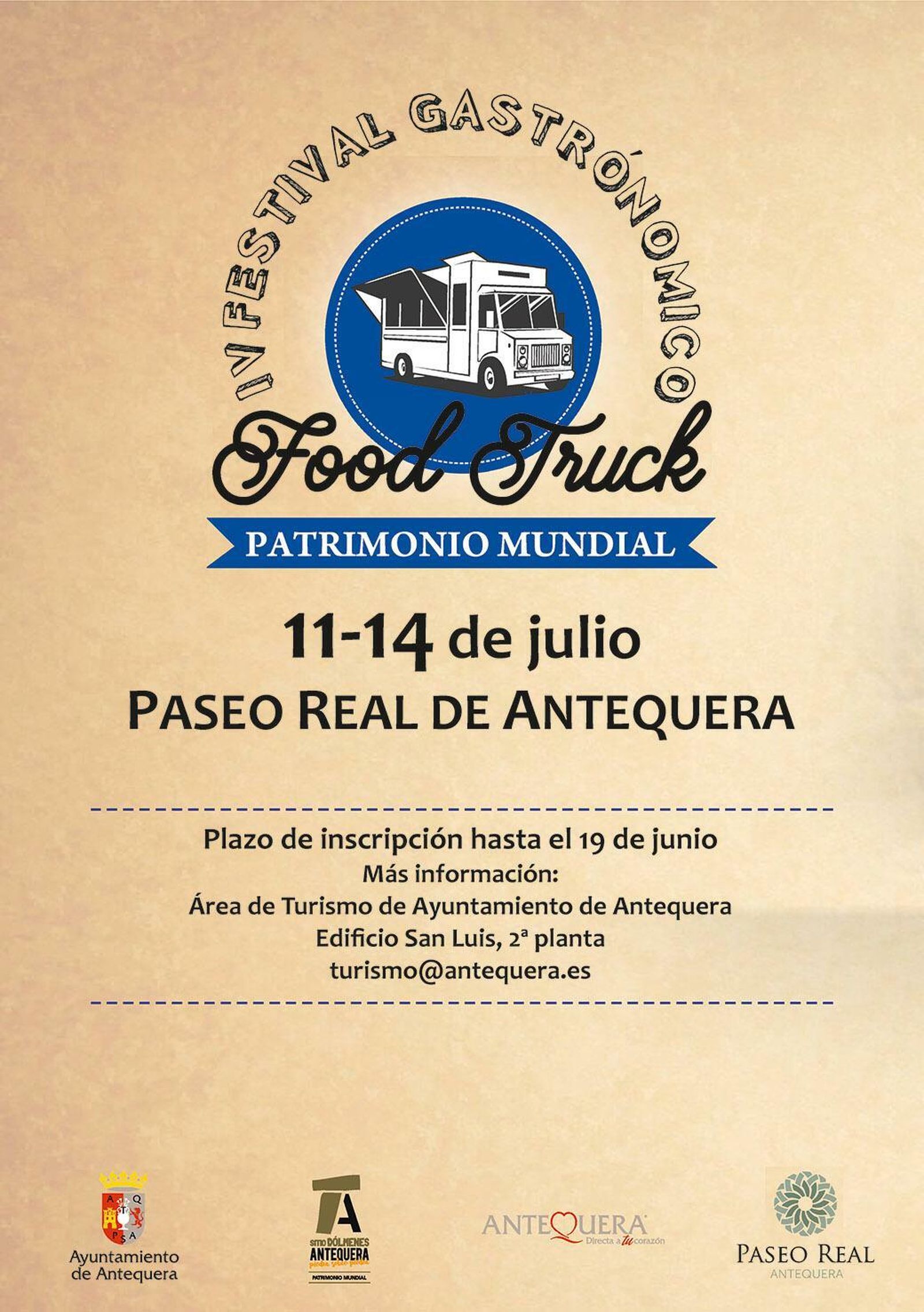 Cartel anunciador del festival gastronómico de ‘food track’ de Antequera.