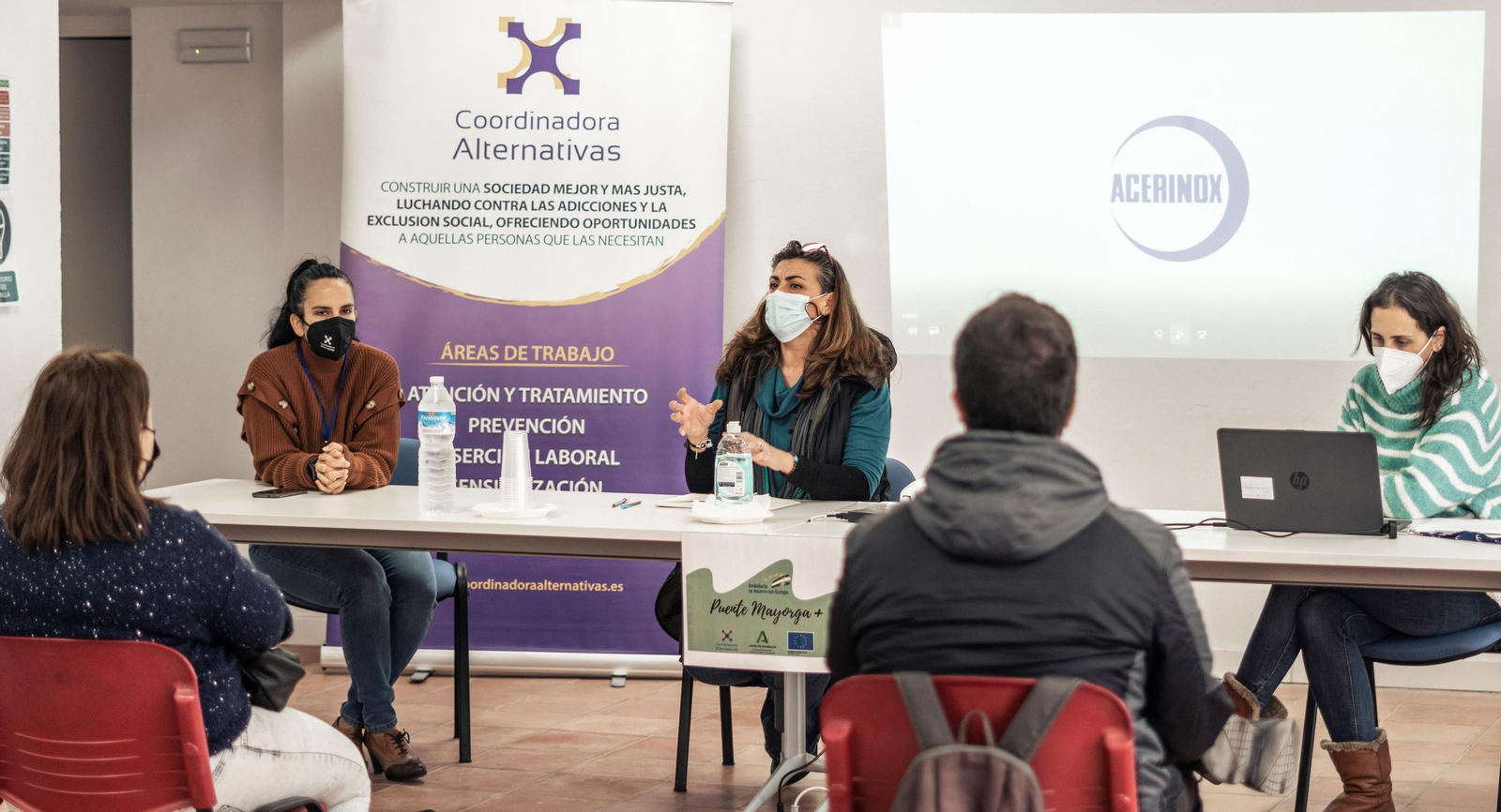 La sesión en el taller de la Coordinadora Alternativas de San Roque.
