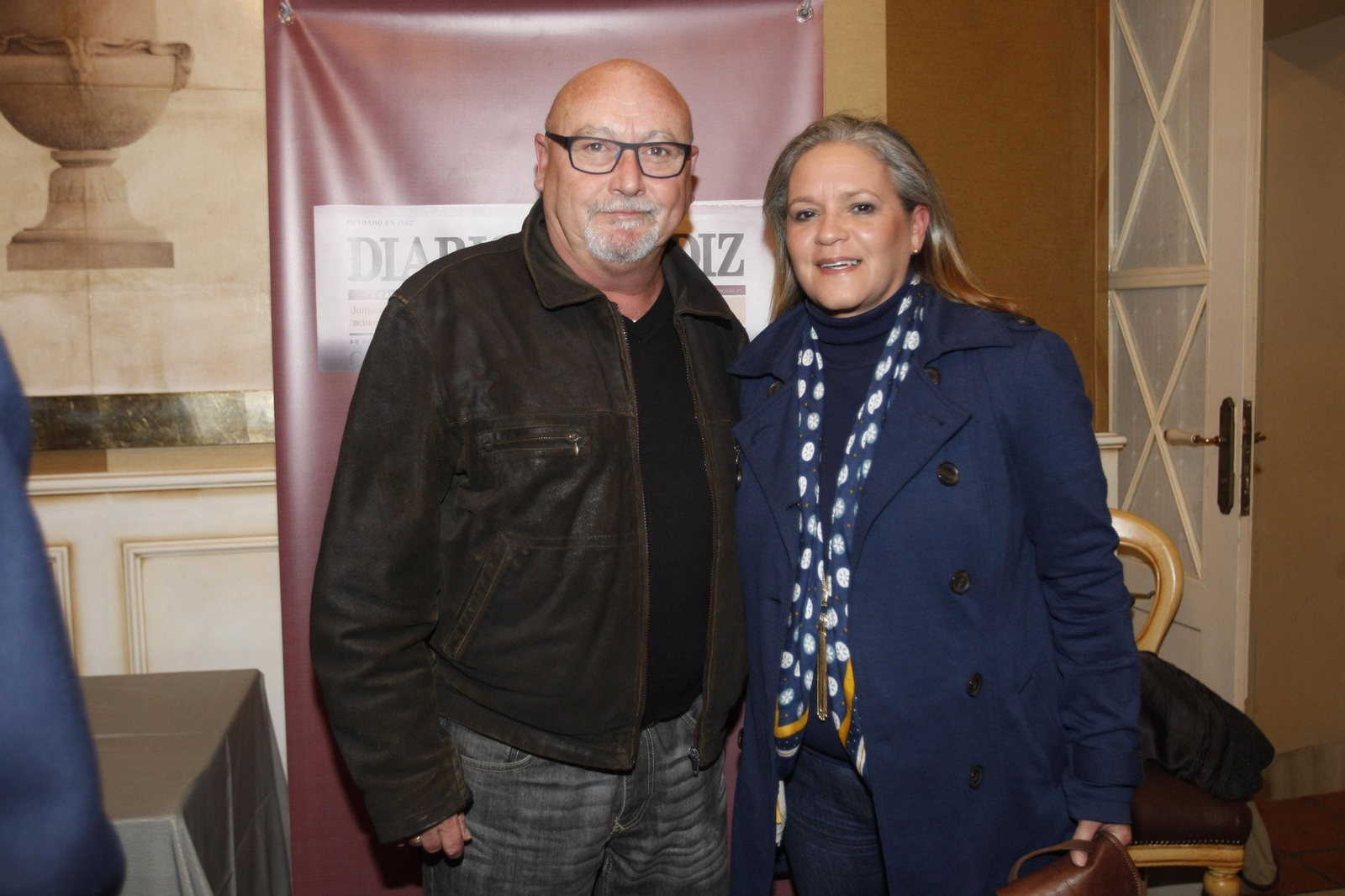 Con su mujer, Meli, en la entrega del premio Emilio López.
