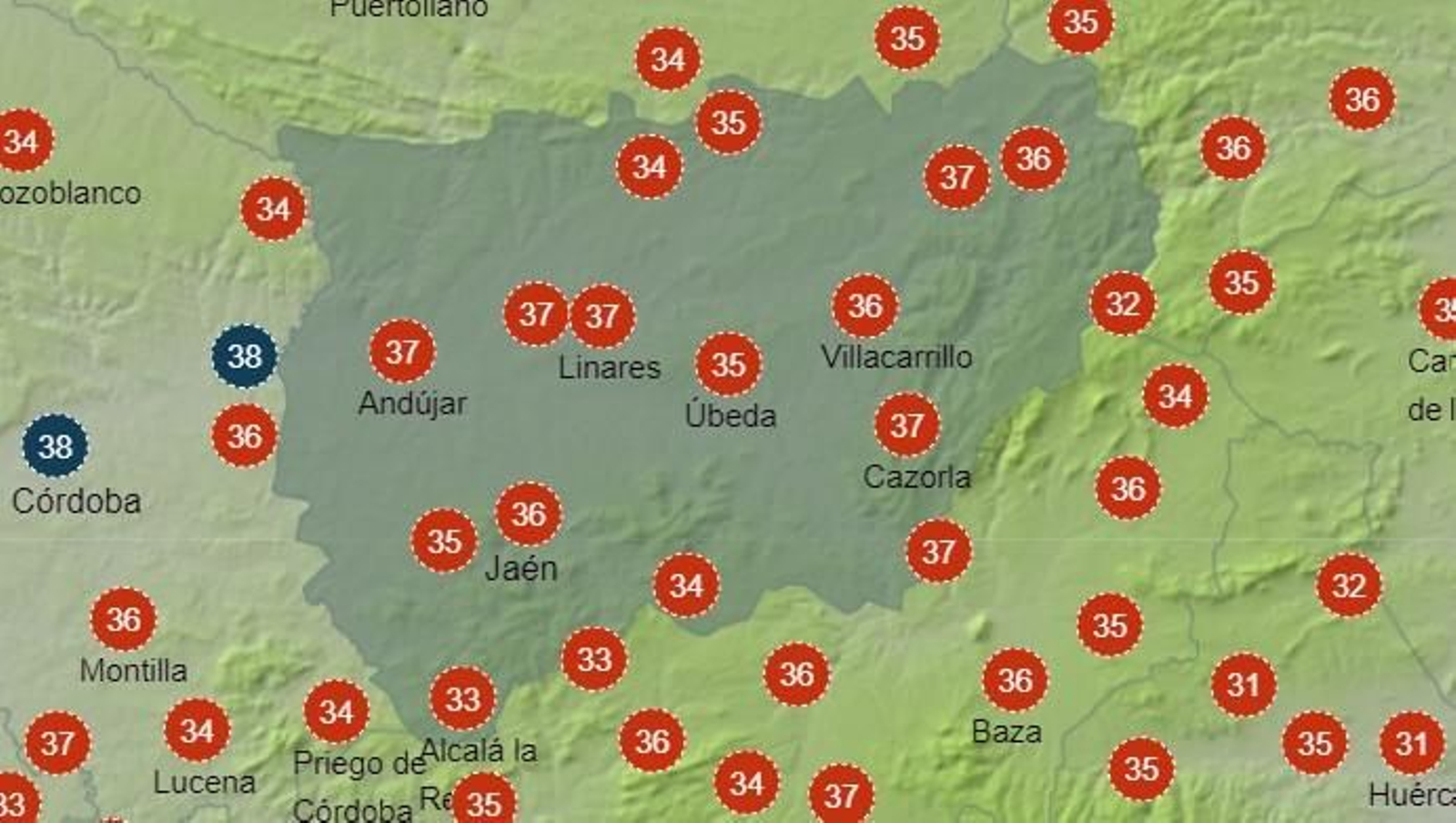 Mapa Agencia Estatal de Meteorología.