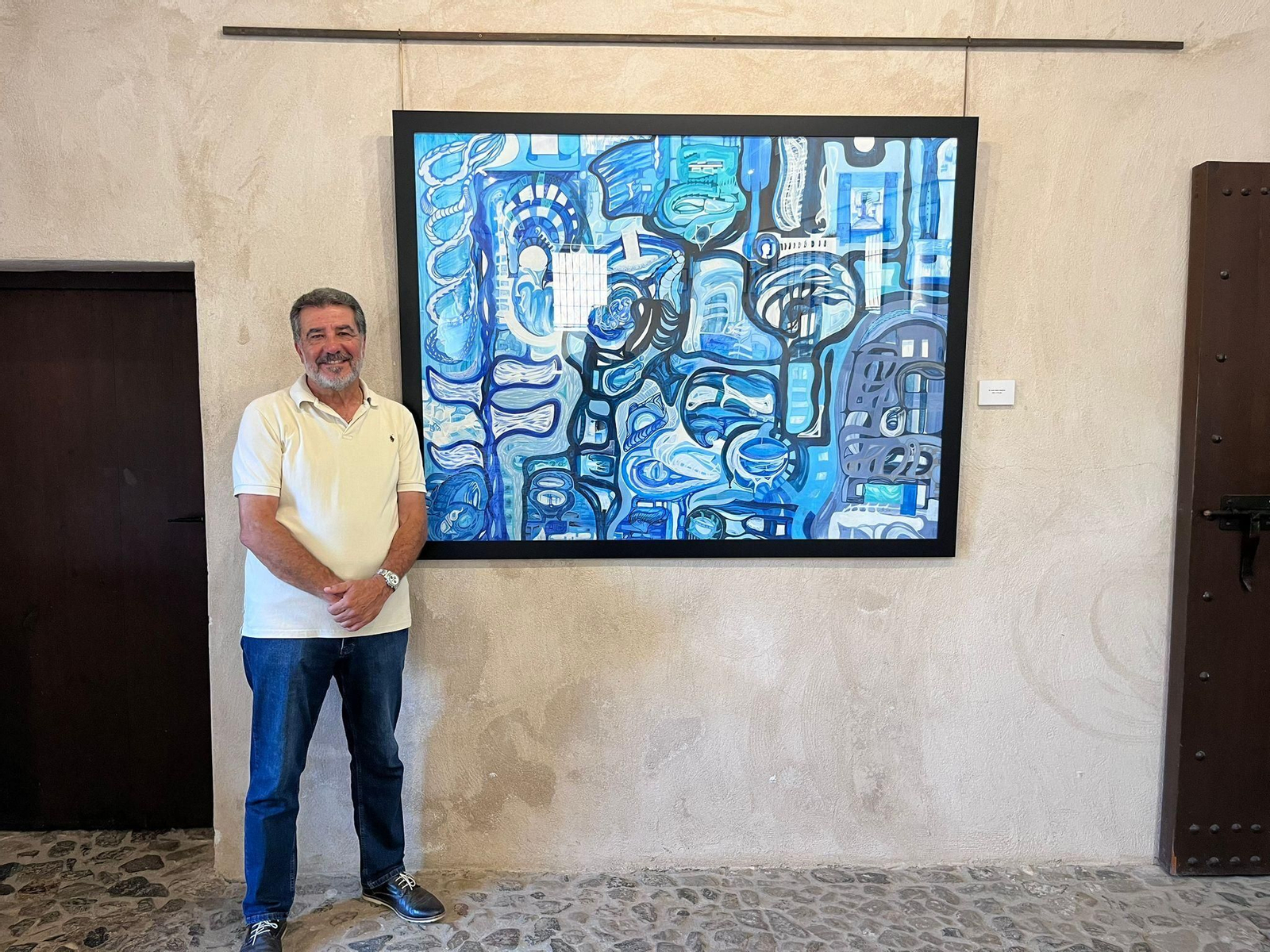 Carlos Díaz en su exposición 'Mirando al futuro' en la Casa Fuerte Bezmiliana