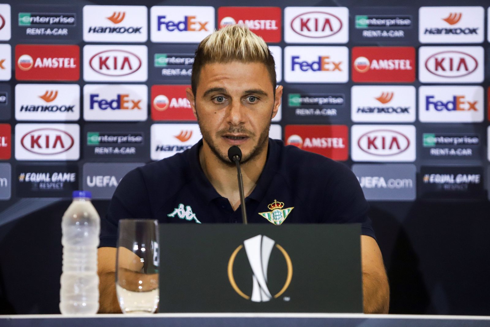 Joaquín, durante la rueda de prensa previa a la cita ante el Olympiacos.
