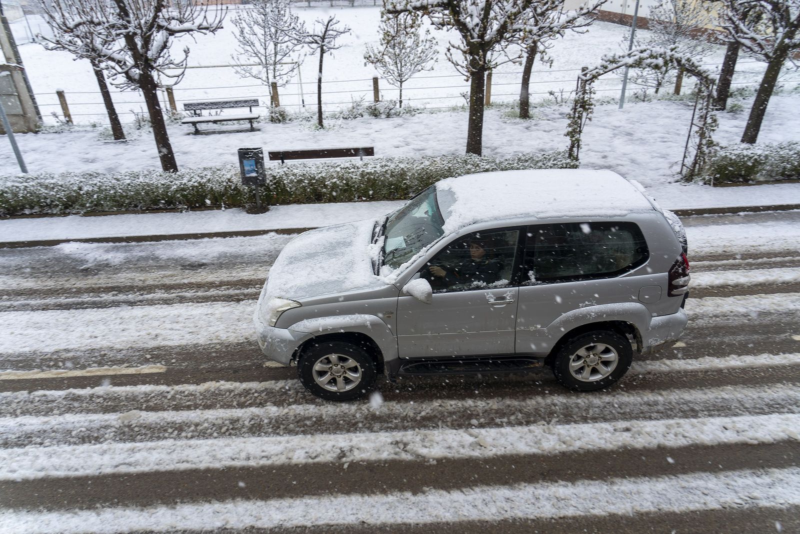 En el norte, Aragón ha sufrido también importantes nevadas