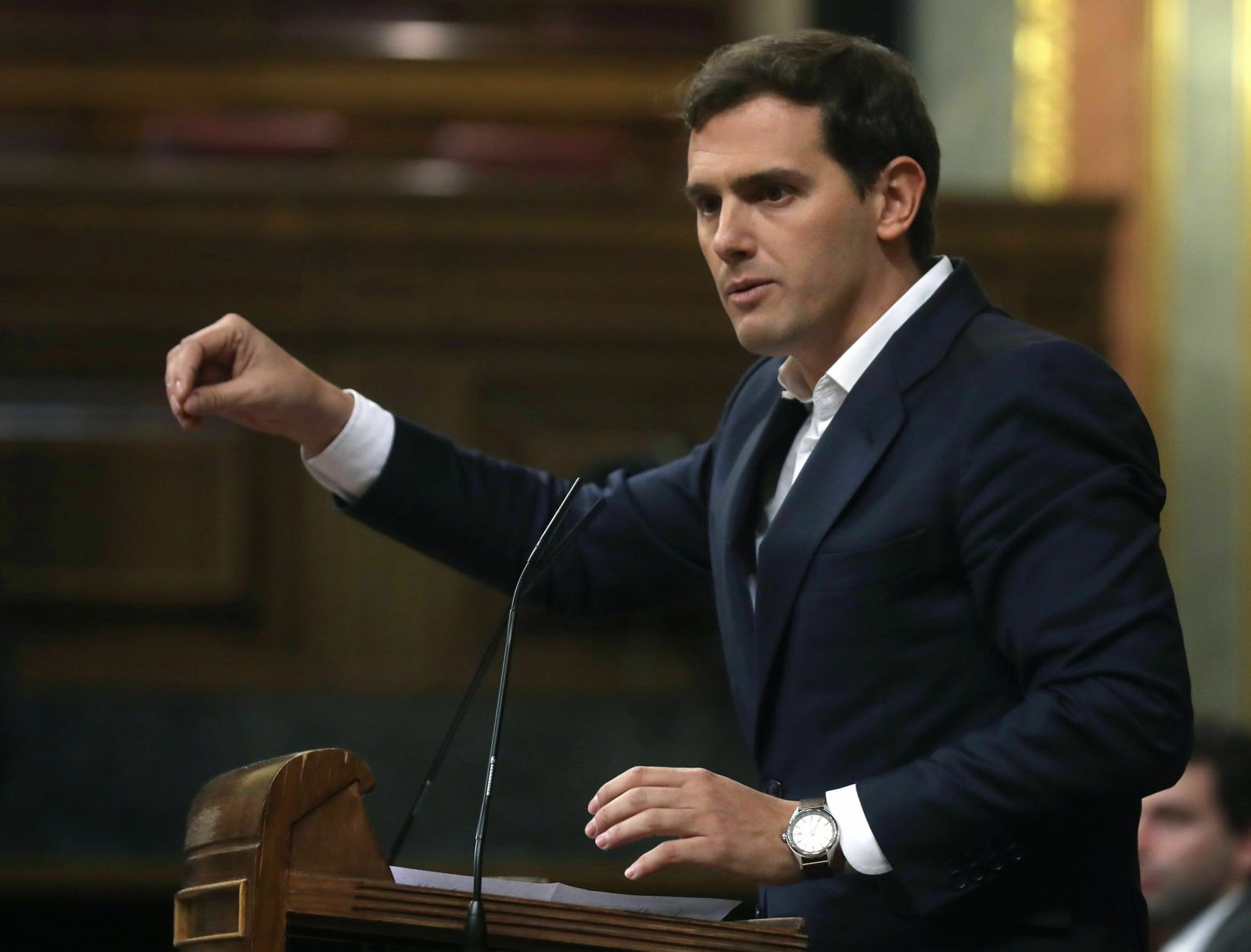 Albert Rivera, líder de Ciudadanos, en una intervención en el Congreso.
