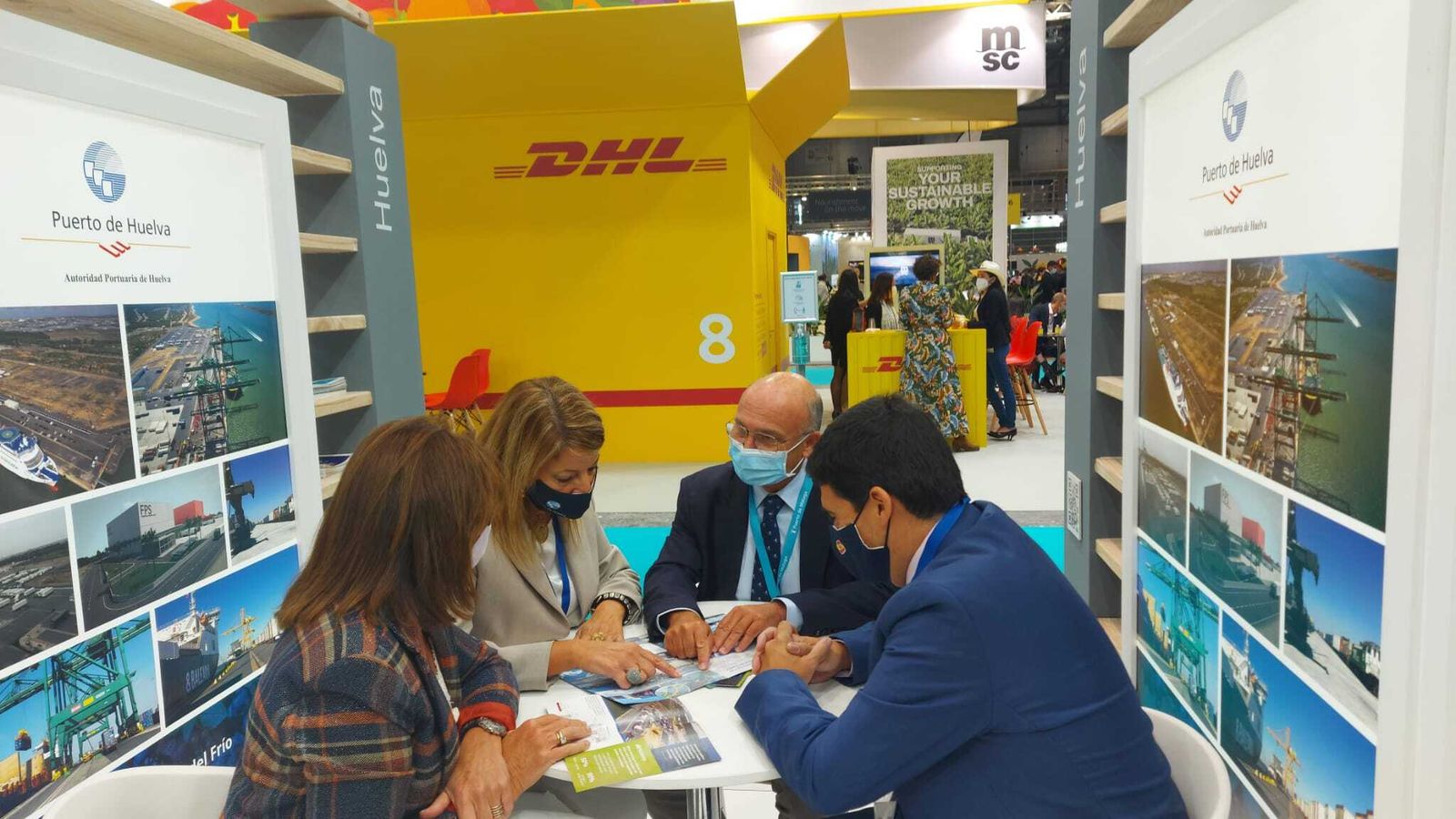 Estand del Puerto de Huelva en Ifema en el espacio de Puertos del Estado.