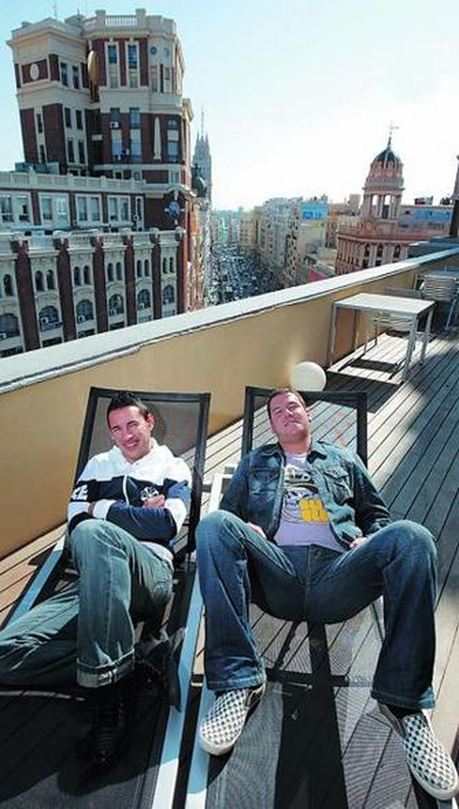 Los cantantes Andy y Lucas, fotografiados ayer en Madrid.