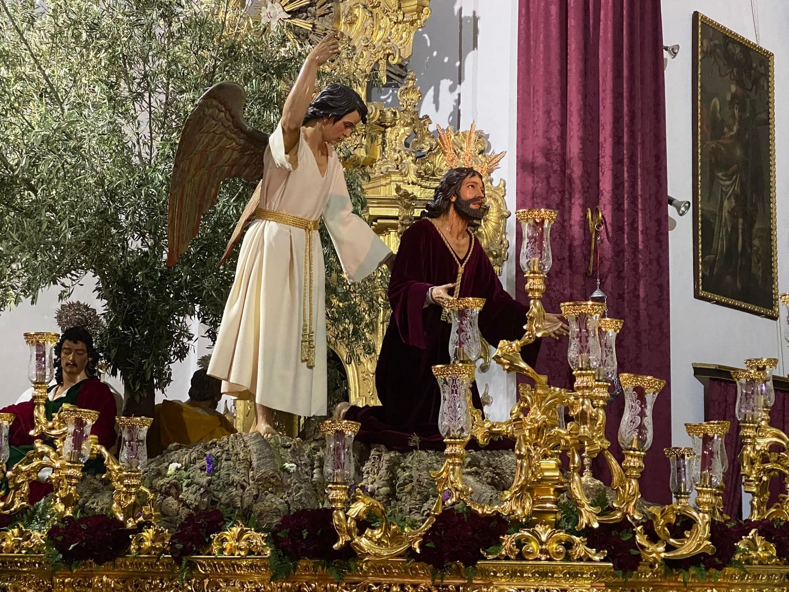 El paseo de Nuestro Padre Jesús de la Oración en el Huerto, en la Iglesia de San Diego de Sanlúcar la pasada Semana Santa.