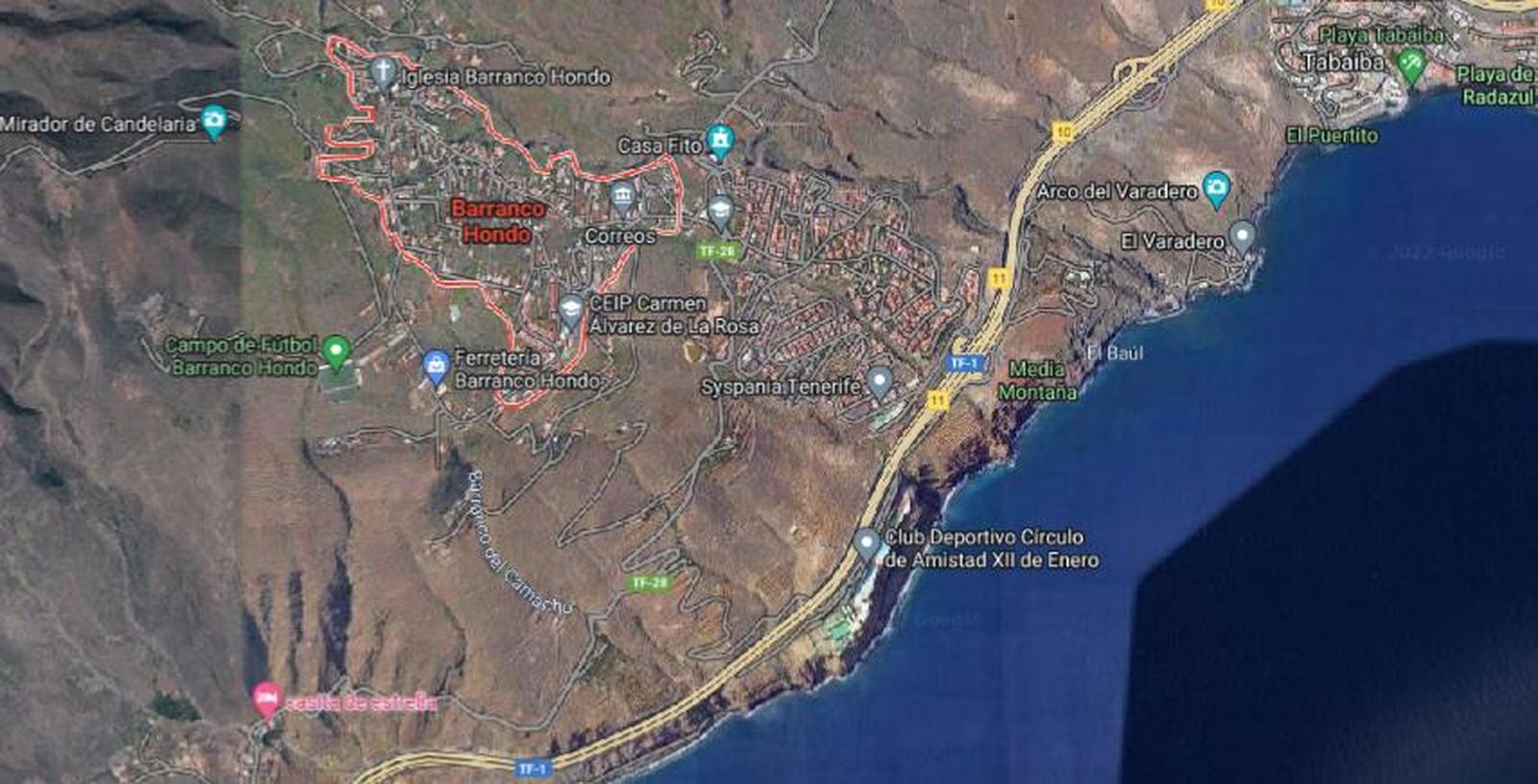 Mapa de Barranco Hondo en Tenerife