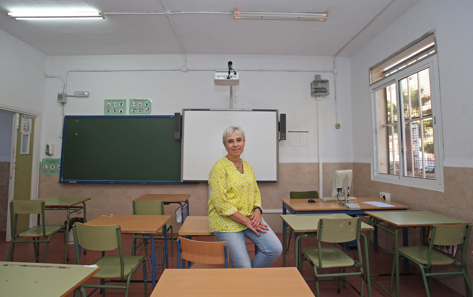 Carolina Amusco, en un aula del Menéndez Tolosa