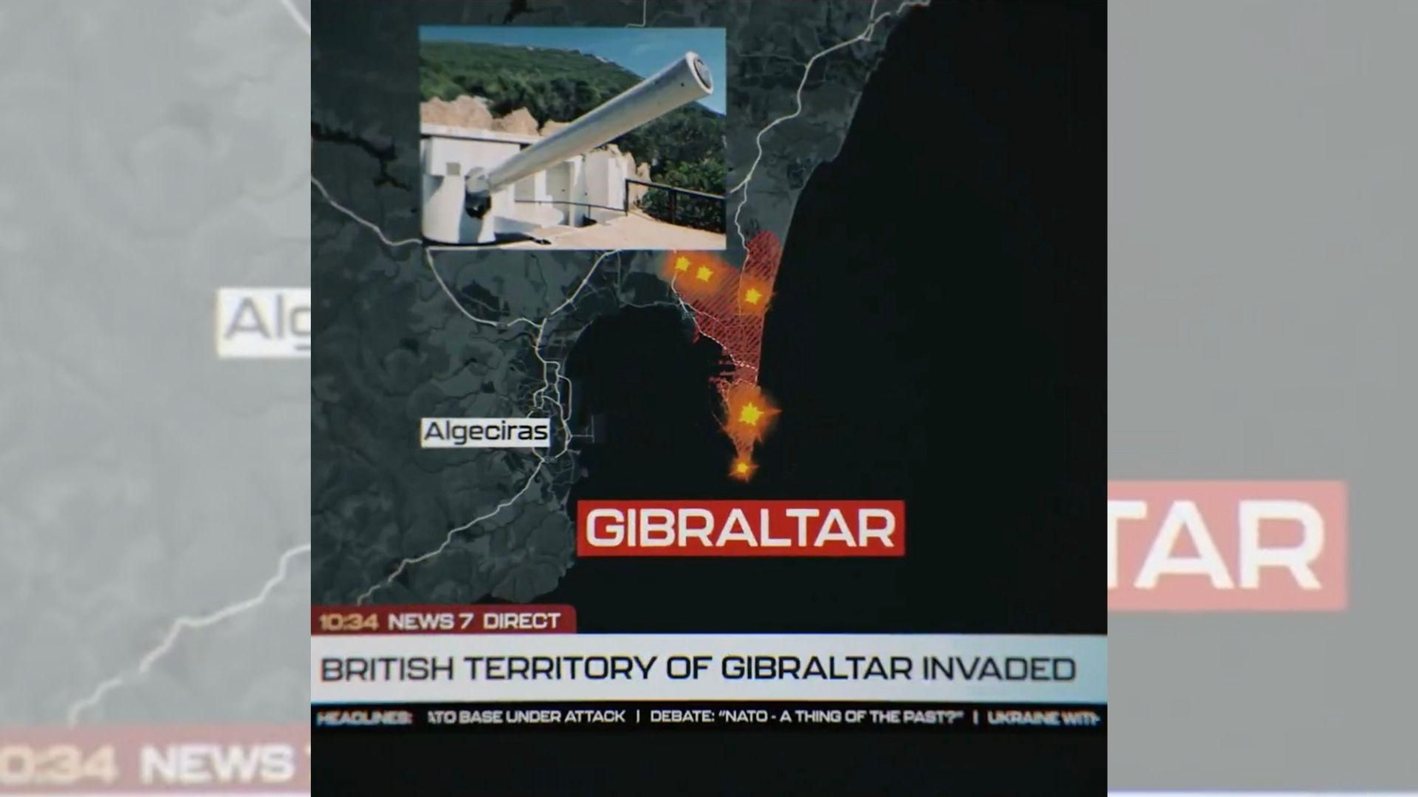 Detalle del teaser del Battlefield 6, con Algeciras y Gibraltar situados en el mapa.