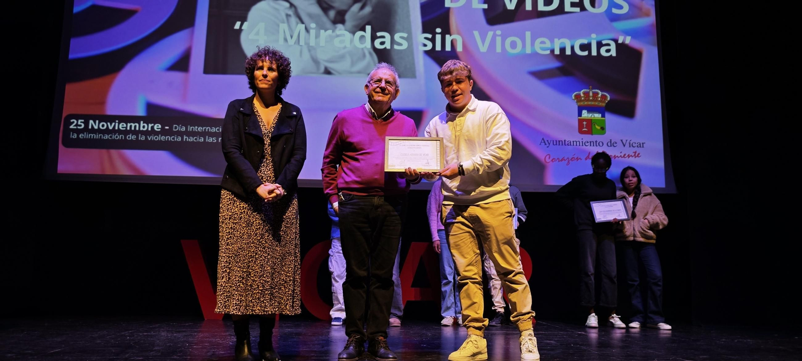 Los centros educativos de Vícar presentan '4 Miradas sin Violencia' en el Festival Escolar de Vídeos
