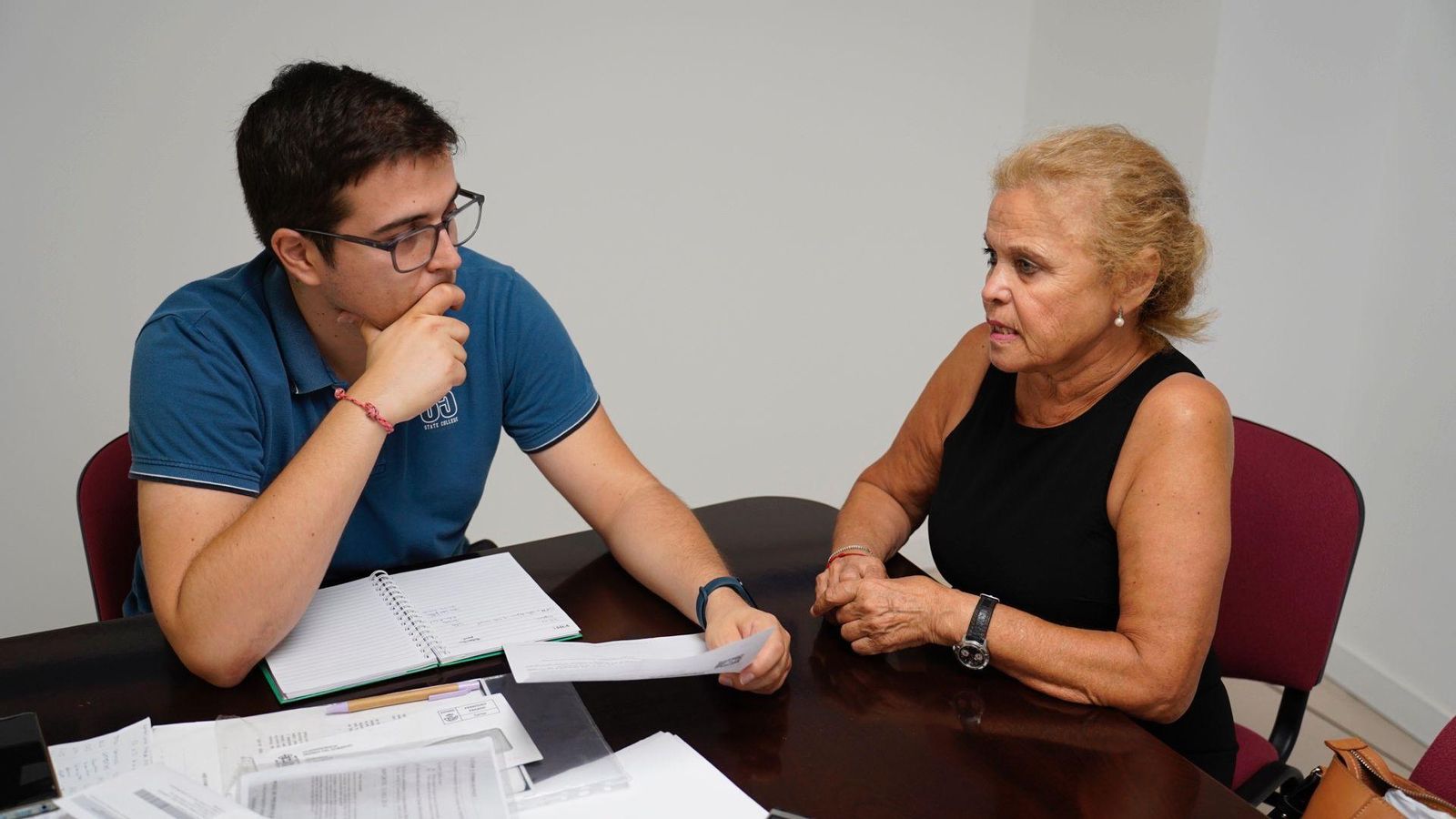 María del Carmen Gómez, durante la entrevista en Europa Sur