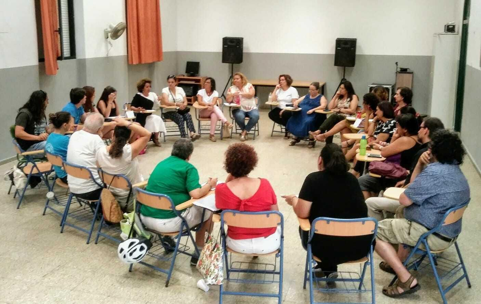 La reunión mantenida este jueves por la Coordinadora de la Escuela Pública de Cádiz.