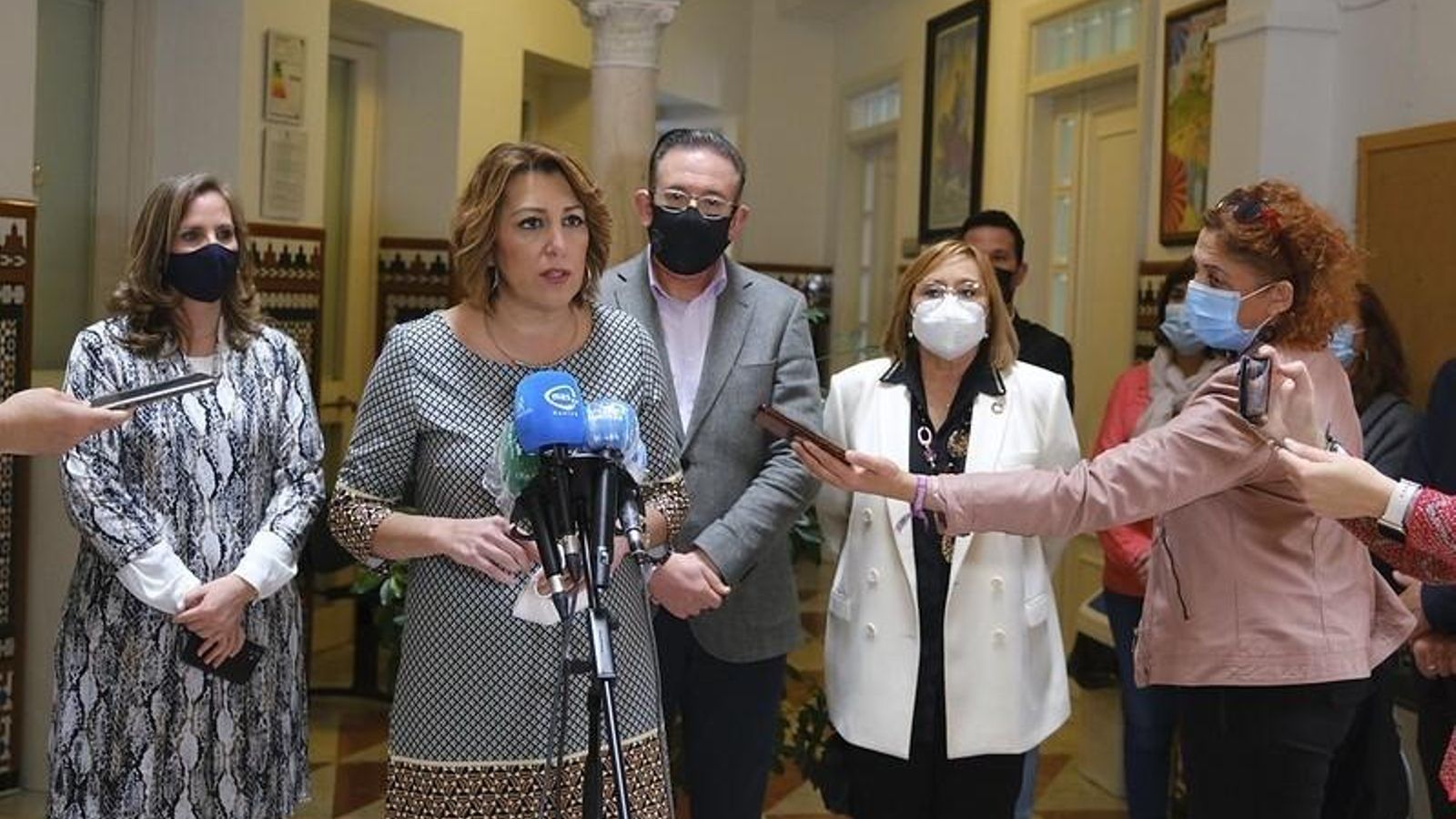 Susana Díaz en su visita a la localidad de Aracena.