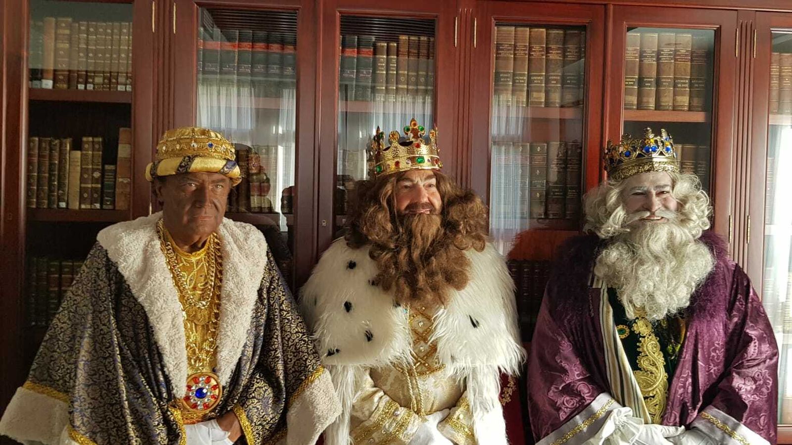 Melchor, Gaspar y Baltasar, encarnados por Felipe Melendez, Fernando Estrella y Miguel Iglesias