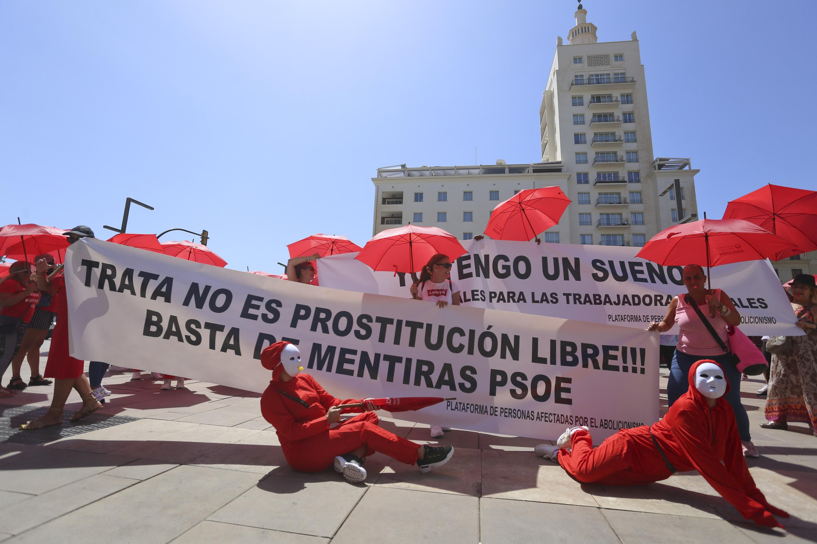Las fotos de la protesta de prostitutas en Málaga