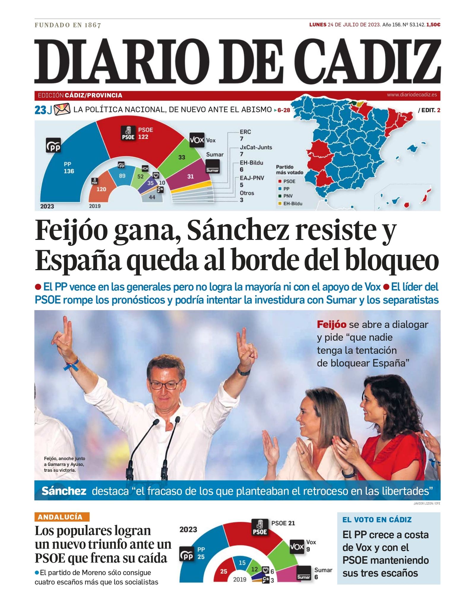 24 de julio. Feijóo gana, pero no le salen los números.