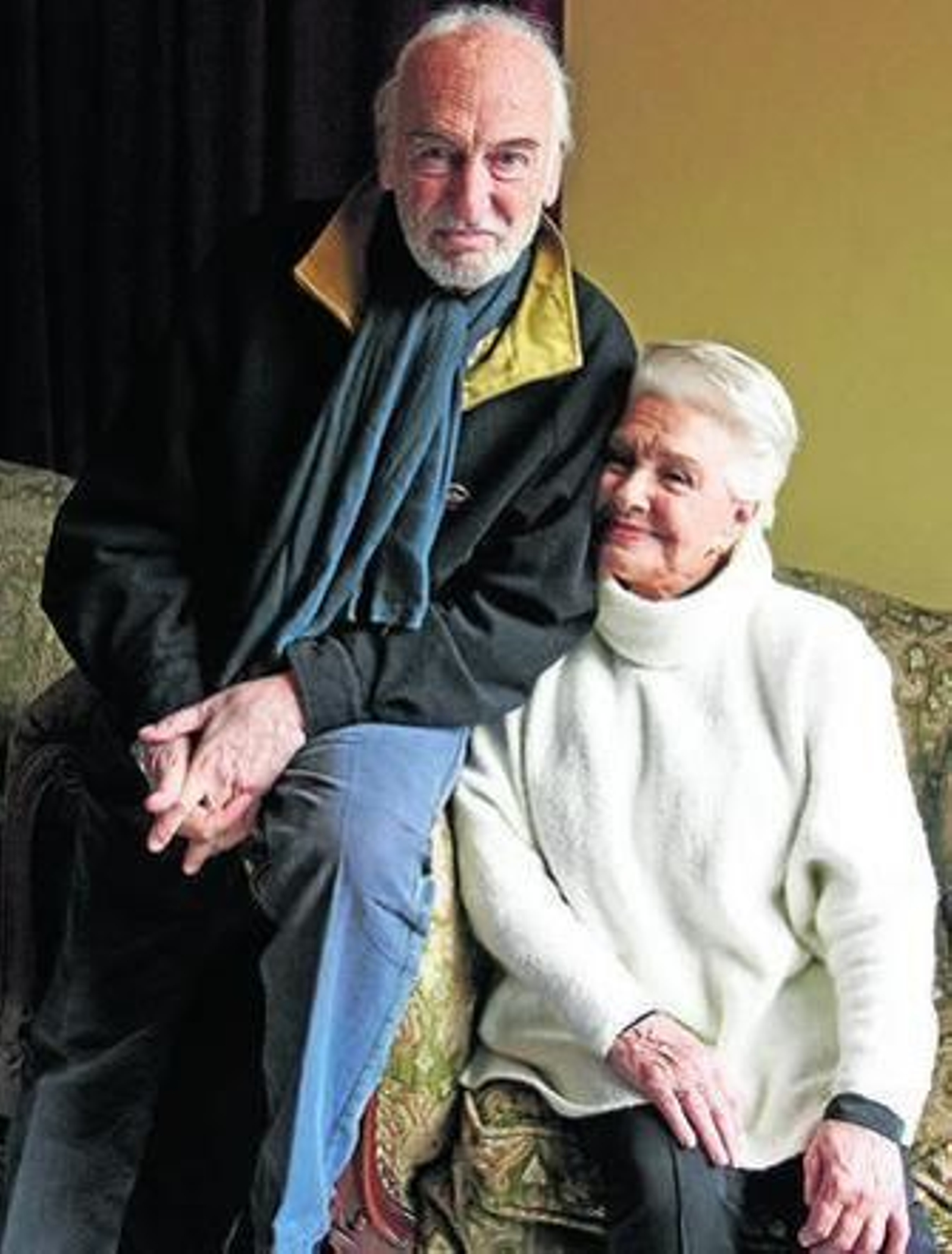 Héctor Alterio y Lola Herrera, ayer en el Teatro Lope de Vega.