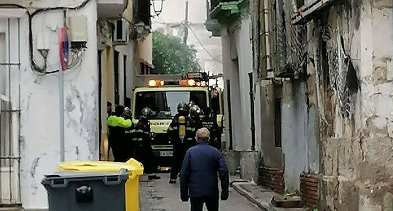 Intervención de los bomberos este jueves en Juana de Dios Lacoste.