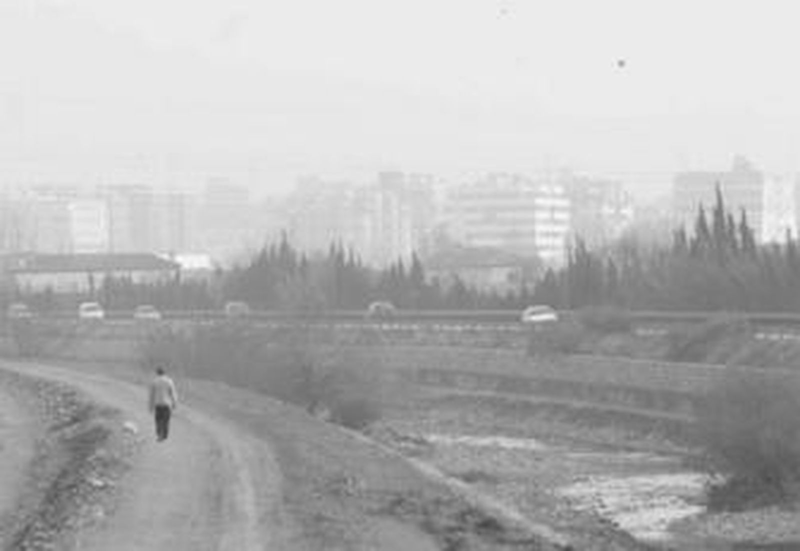 Imagen de Granada, cubierta por una niebla de un espesor considerable.