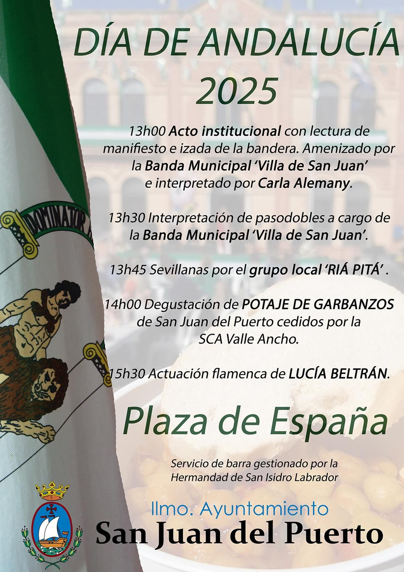 Cartel de actos del Día de Andalucía 2025 en San Juan del Puerto. Cartel de actos del Día de Andalucía 2025 en San Juan del Puerto.