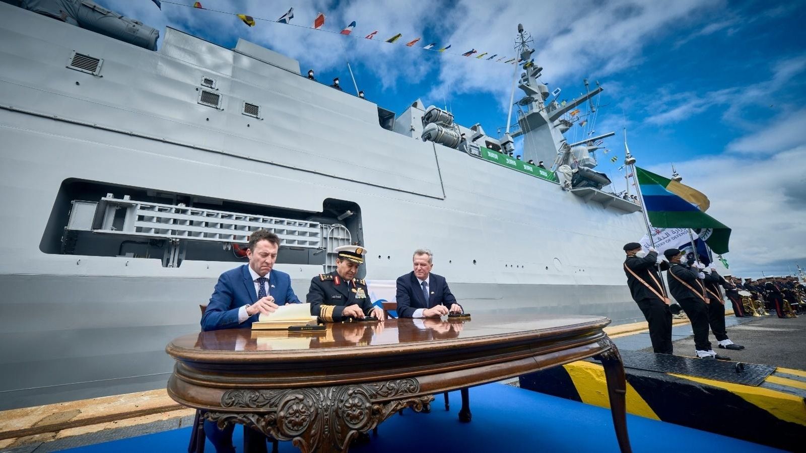Entrega de la primera de las corbetas realizadas en el astillero de San Fernando a la Marina Saudí.