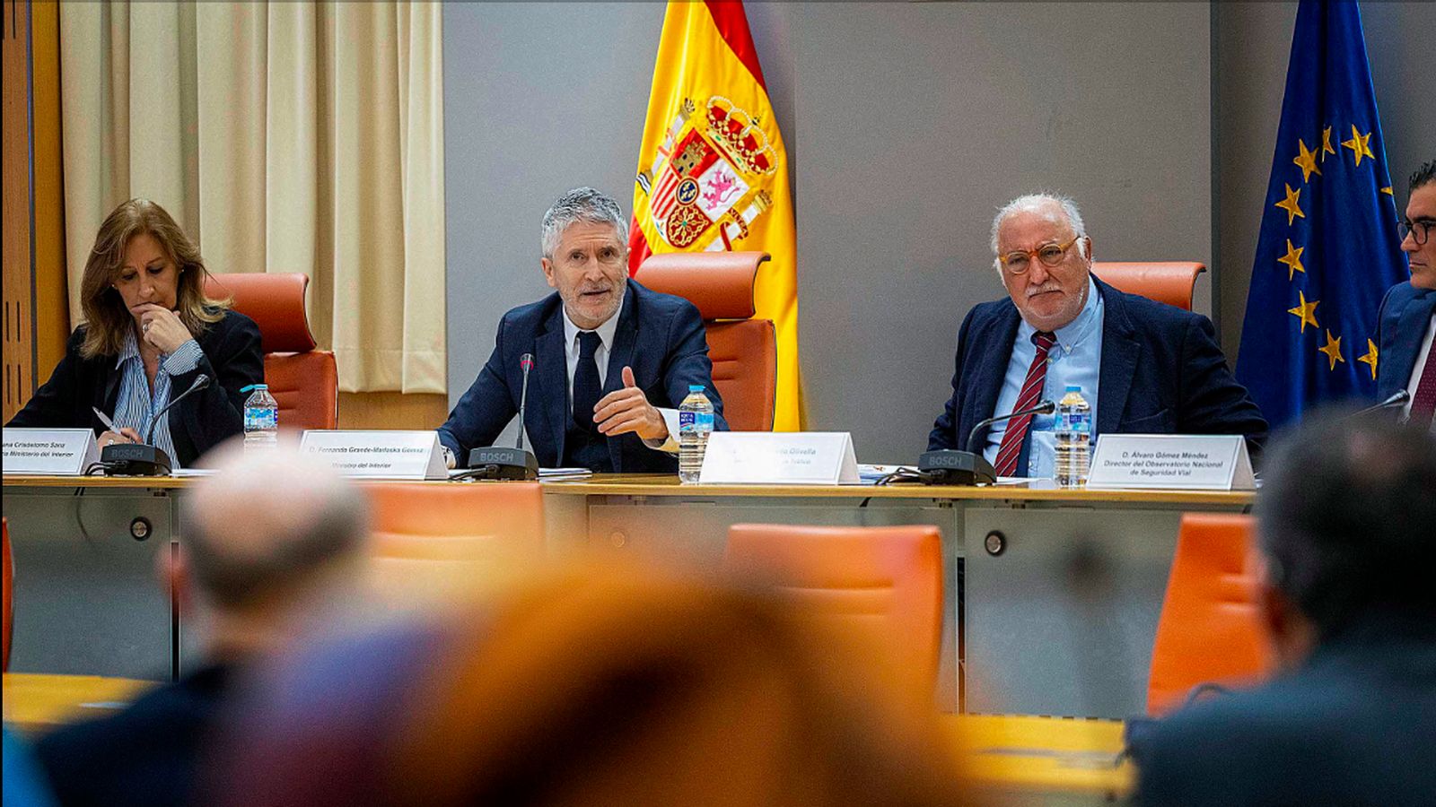 El ministro del Interior, Fernando Grande-Marlaska, fue el responsable de exponer los datos de siniestros mortales en accidentes de tráfico en la sede de la DGT.
